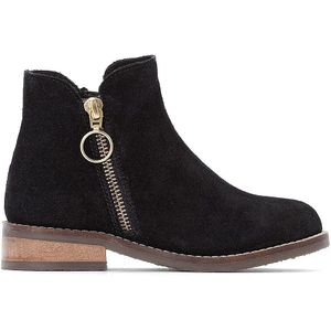 Bottines in leer, met rits LA REDOUTE COLLECTIONS. Leer materiaal. Maten 28. Zwart kleur