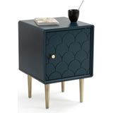 Nachtkastje met 1 omkeerbare deur, Luxore LA REDOUTE INTERIEURS.  materiaal. Maten één maat. Blauw kleur