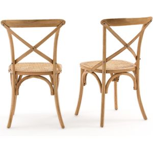 Lot de 2 chaises chêne et cannage Cedak LA REDOUTE INTERIEURS. Hout, rotan materiaal. Maten één maat. Kastanje kleur