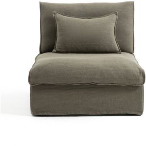 Fauteuil in stonewashed dik linnen, Camille