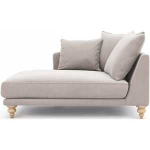 Longchair in fluweel, Lazare AM.PM. Fluweel materiaal. Maten meridienne gauche. Grijs kleur