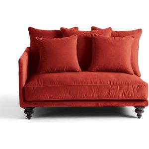 Halve zetel fluweel, Lazare AM.PM. Fluweel materiaal. Maten long chair met vaste linkerzijde. Rood kleur