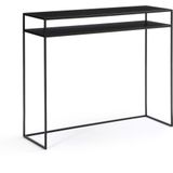 Console in metaal met dubbel plateau, Hiba LA REDOUTE INTERIEURS. Metaal materiaal. Maten één maat. Zwart kleur