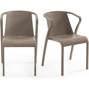 Set van 2 fauteuils in polypropyleen, Predsida LA REDOUTE INTERIEURS.  materiaal. Maten één maat. Kastanje kleur