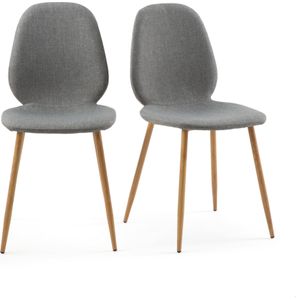 Set van 2 stoelen Nordie LA REDOUTE INTERIEURS. Stof materiaal. Maten één maat. Grijs kleur