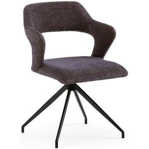 Asyar - Draaiende Tafelfauteuil - Violet - Stofmateriaal - 360° Draaibaar