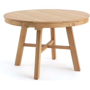 Ronde tafel, uitschuifbaar 4 - 8 personen, Zebarn LA REDOUTE INTERIEURS. Hout materiaal. Maten 8 personen. Beige kleur