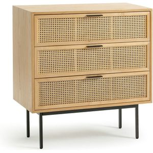 Waska - Ladekast - Naturel/Zwart - Rotan/MDF - 3 Lades