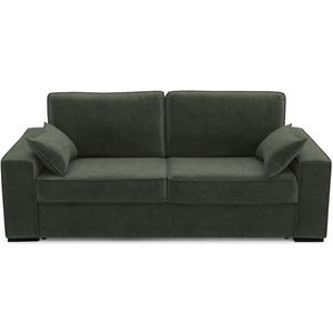 Zetel-bed fluweel, Bultex Cécilia LA REDOUTE INTERIEURS. Fluweel materiaal. Maten 2-zit. Groen kleur