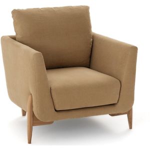 Fauteuil katoen/linnen, Cejjy LA REDOUTE INTERIEURS. Katoen / linnen materiaal. Maten 1-zit. Kastanje kleur