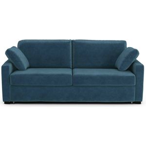 Zetel-bed fluweel, Bultex, Timor LA REDOUTE INTERIEURS. Fluweel materiaal. Maten 3-zit. Blauw kleur