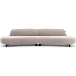6-zitsbank, Rosebury design E.Gallina AM.PM. Fluweel materiaal. Maten 6-zit. Grijs kleur