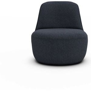 Draaifauteuil in bouclé, Rosebury AM.PM. Mêlee met bouclé effect materiaal. Maten 1-zit. Blauw kleur