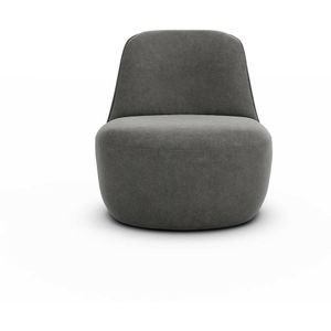 Fauteuil in stonewashed fluweel, Rosebury AM.PM. Stonewashed fluweel materiaal. Maten 1-zit. Zwart kleur