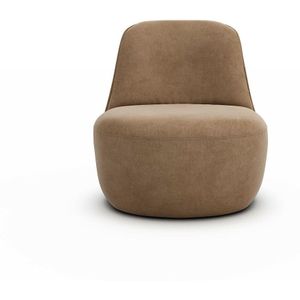 Draaifauteuil in stonewashed fluweel, Rosebury AM.PM. Stonewashed fluweel materiaal. Maten 1-zit. Beige kleur