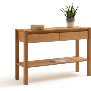 Console in eikenhout met 2 lades, Adelita LA REDOUTE INTERIEURS. Hout materiaal. Maten één maat. Beige kleur