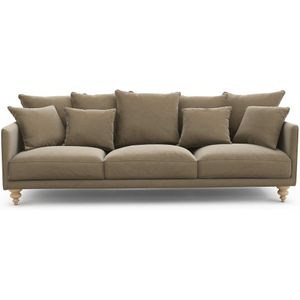 Fluwelen bank, Lazare AM.PM. Fluweel materiaal. Maten 5-zit. Beige kleur