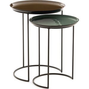 Set van 2 ronde bijzettafels Tivara LA REDOUTE INTERIEURS. Metaal materiaal. Maten één maat. Groen kleur