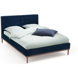 Bed met beddenbodem, Cooly LA REDOUTE INTERIEURS. Stof materiaal. Maten 160 x 200 cm. Blauw kleur