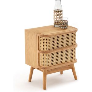 Set van 2 nachtkastjes van rotan, nachtkastje van hout met 1 open vak, smalle bijzettafeltjes met opbergruimte, modern slank nachtkastje voor woonkamer ( Compartment Set van 2 nachtkastjes van rotan, nachtkastje van hout met 1 open vak, smalle bijzettafeltjes met opbergruimte, modern slank nachtkastje voor woonkamer ( Compartment
