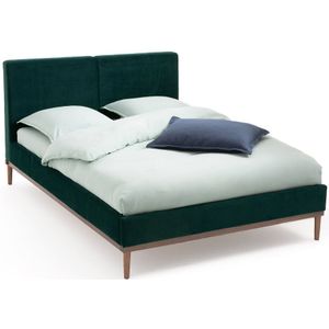 Bed met beddenbodem, Cooly LA REDOUTE INTERIEURS. Stof materiaal. Maten 140 x 190 cm. Groen kleur