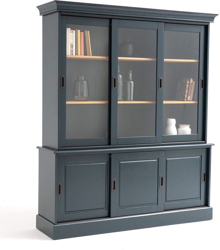 La Redoute Intérieurs - Poiret - Vitrinekast - Pruisisch Blauw - Massief Dennenhout