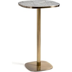 Hoge bistrotafel wit marmer, Lixfeld AM.PM. Marmer materiaal. Maten 2 personen. Wit kleur