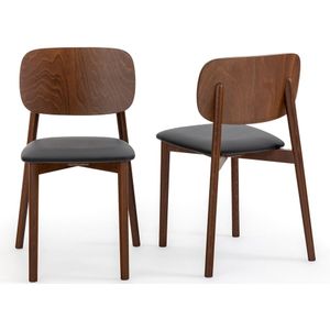 Peoni - Set van 2 Vintage Stoelen - Kastanje Kleur - Beukenhout