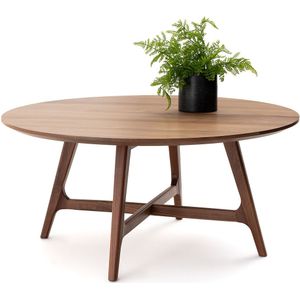 Grote, ronde salontafel, Larsen LA REDOUTE INTERIEURS. Hout materiaal. Maten één maat. Kastanje kleur