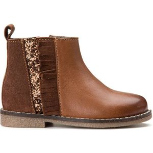 Chelsea bottines in leer, met rits LA REDOUTE COLLECTIONS. Leer materiaal. Maten 24. Kastanje kleur