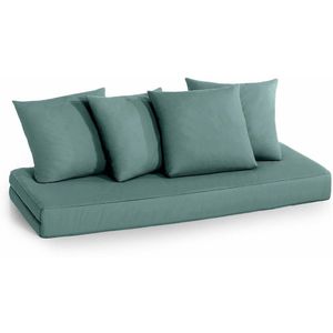 Matras en kussens voor zitbank Giada SO'HOME.  materiaal. Maten 80 x 190 cm. Groen kleur