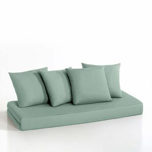 Matras en kussens voor zitbank Giada SO'HOME.  materiaal. Maten 80 x 190 cm. Groen kleur