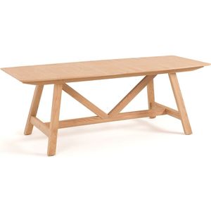 Tafel in eik met Verlengstukken, Buondi design E. Gallina AM.PM. Hout materiaal. Maten 12 personen. Kastanje kleur