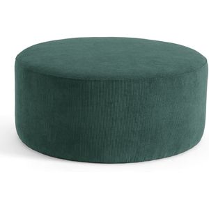 Poef in geribd fluweel, Tilly LA REDOUTE INTERIEURS. Fluweel materiaal. Maten één maat. Groen kleur