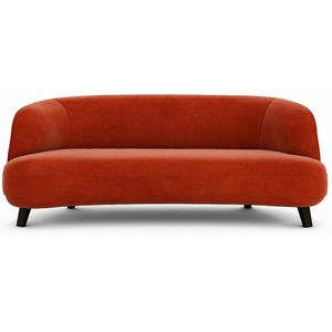 Bank in fluweel, Rosebury design E. Gallina AM.PM. Fluweel materiaal. Maten 3-zit. Rood kleur