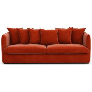 Zetel in fluweel, Neo Chiquito AM.PM. Fluweel materiaal. Maten 4-zit. Rood kleur