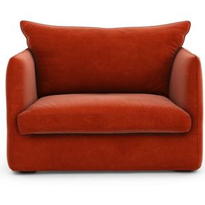 Fauteuil XL in fluweel, Neo Chiquito AM.PM. Fluweel materiaal. Maten 1/2 zit. Rood kleur