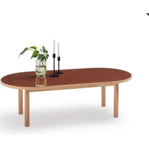 Salontafel eik en glas, Evergreen LA REDOUTE INTERIEURS. Glas, hout materiaal. Maten één maat. Kastanje kleur