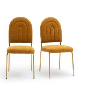 Set van 2 stoelen in fluweel, Rainbow LA REDOUTE INTERIEURS. Stof materiaal. Maten één maat. Geel kleur