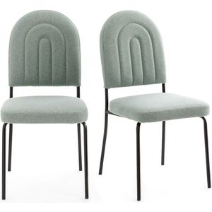 Set van 2 stoelen in getextureerde stof, Rainbow LA REDOUTE INTERIEURS. Stof materiaal. Maten één maat. Groen kleur
