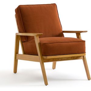 Vintage fauteuil, Linna LA REDOUTE INTERIEURS. Polyester materiaal. Maten één maat. Kastanje kleur