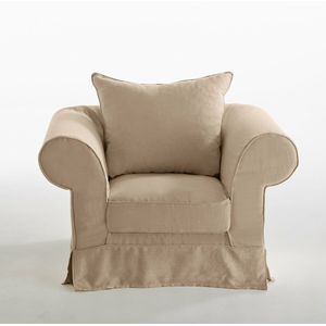 Fauteuil in dik linnen, uitstekend comfort, Adelia LA REDOUTE INTERIEURS. Dikke linnen materiaal. Maten 1-zit. Beige kleur