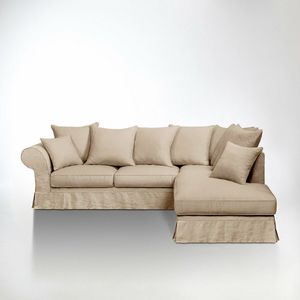 Omvormbare hoekbank Bultex, dik linnen, Adelia LA REDOUTE INTERIEURS. Dikke linnen materiaal. Maten linkerhoek. Beige kleur