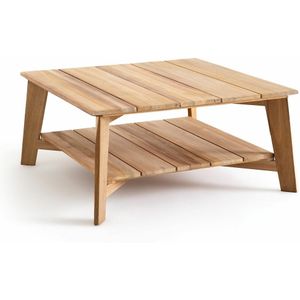 Lage tuintafel met dubbel plateau in acacia, Réphir AM.PM. Licht hout materiaal. Maten één maat. Beige kleur