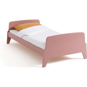 Bed met retro vintage stijl, 1 persoon, Adil LA REDOUTE INTERIEURS. Licht hout materiaal. Maten 90 x 190 cm. Roze kleur