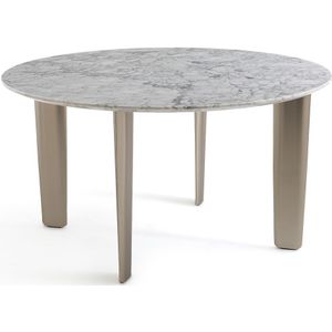 Ronde tafel Ø140 cm, wit marmer, Dolmena AM.PM. Marmer, metaal materiaal. Maten 8 personen. Wit kleur