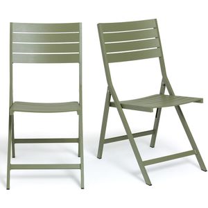 Set van 2 stoelen in aluminium, Zapy LA REDOUTE INTERIEURS.  materiaal. Maten één maat. Groen kleur