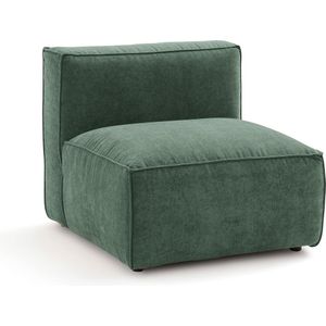 Modulaire fauteuil in getextureerd fluweel, Seven LA REDOUTE INTERIEURS. Fluweel materiaal. Maten 1-zit. Groen kleur