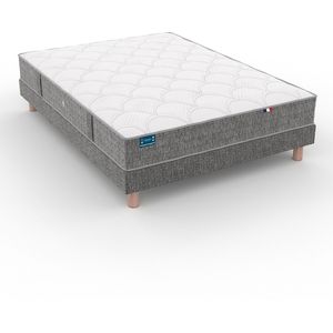 Beklede bedbodem met veren, boxspring LA REDOUTE INTERIEURS. Geen latten / met veren materiaal. Maten 80 x 190 cm. Grijs kleur