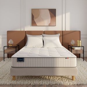Koudschuim matras en traagschuim 22 cm, 7 zones LA REDOUTE INTERIEURS.  materiaal. Maten 140 x 200 cm. Wit kleur